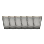 L3601 Grey DR – Lot de 6 Verres à Eau (250 ml) - Produit Electromax Maroc