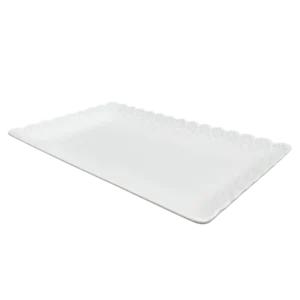 Fleur – YR-A629-DF658-12 Plat Rectangulaire Blanc