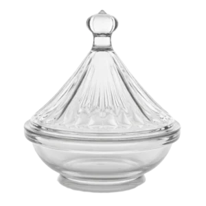 Mini Tajine en Verre Rayé Transparent – Décoratif & P... - Produit Electromax Maroc