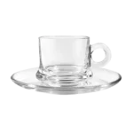 Robusta Coffee Set – Tasse à Café en Verre avec Soucoupe - Produit Electromax Maroc