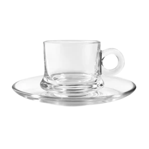 Robusta Coffee Set – Tasse à Café en Verre avec Soucoupe - Produit Electromax Maroc