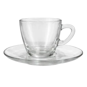 CC-TEA-200 6 Tasse à Thé en Verre Transparent avec Soucoupe - Produit Electromax Maroc