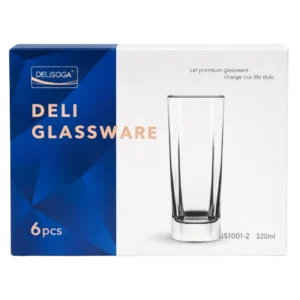 Delisoga JS1001-2 – Set de 6 Verres 320ml Deli Glassware - Produit Electromax Maroc