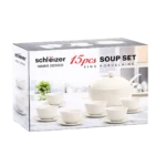 Schleizer AT-W1866-15GWP 15pcs Fine Porcelain Soup Set - Produit Electromax Maroc