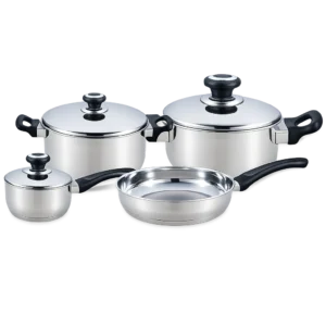 Taurus Andorra 7-Piece Stainless Steel Cookware Set - Produit Electromax Maroc