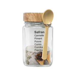 ITH-6602H-1P Bocal En Verre Avec Couvercle Bambou Et Cuil... - Produit Electromax Maroc