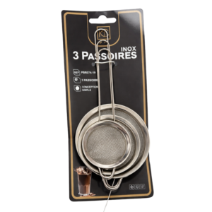 SET DE 3 PASSOIRES A MAILLES FINE EN INOX 7-8-10CM PSR074-19