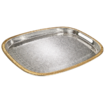 AT-1106L-1-MH81-GA Plateau Rectangulaire Argenté Motif Ma... - Produit Electromax Maroc
