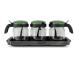 PECHE-VERT 132041-010 ENSEMBLE DE 3 POTS À ÉPICES 425ML AVEC CUILLÈRE