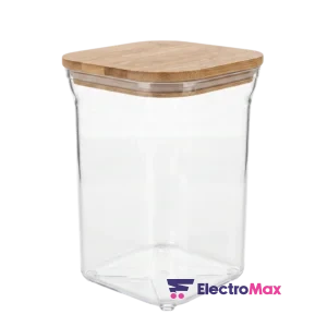 HEVERIN – 161302-000 – Boîte de Rangement 1,1L avec Couvercle en Bois