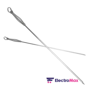 LAMACOM 4091-G LOT DE 12 BROCHETTES EN INOX AVEC MANCHE RESSORT