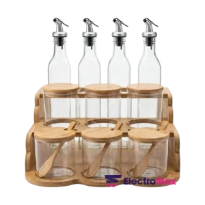 BM-10JT POT EN VERRE AVEC COUVERCLE EN BOIS