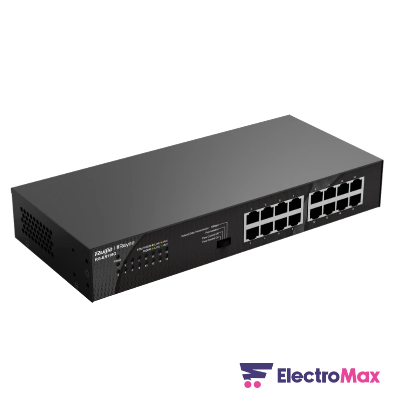 Ruijie RG-ES116G Switch Non-Administrable 16 Ports Electromax Maroc Ruijie RG-ES116G Switch Non-Administrable 16 Ports – Image 2