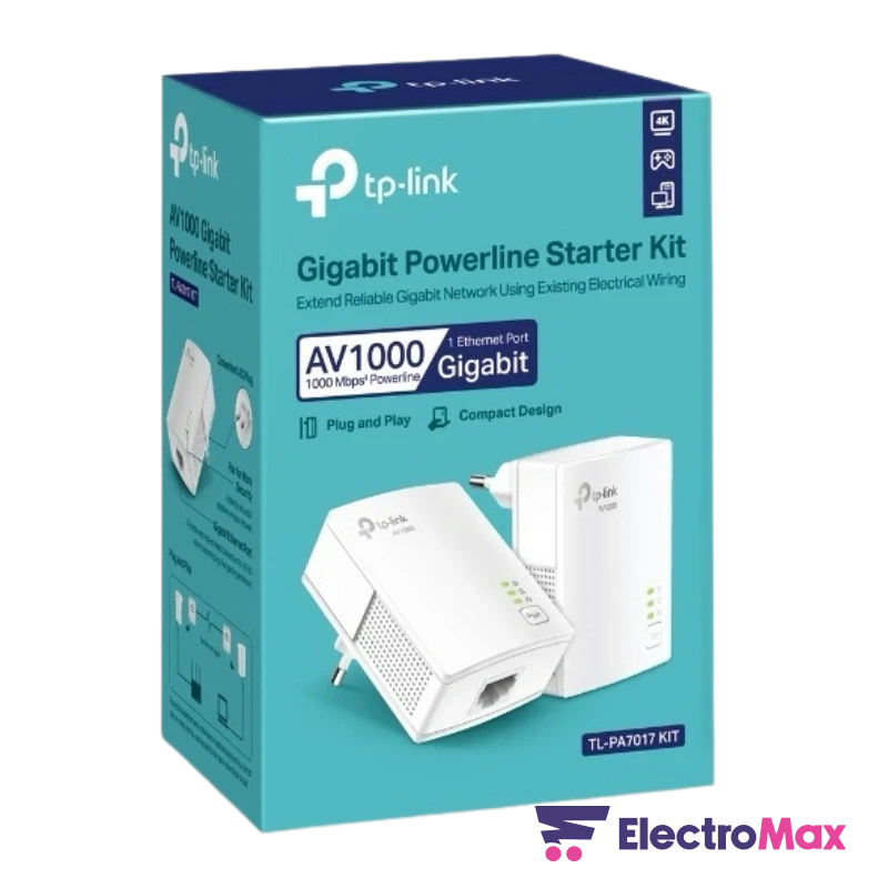 TP-Link TL-PA7017 KIT GIGABIT POWERLINE AV1000 Electromax Maroc TP-Link TL-PA7017 KIT GIGABIT POWERLINE AV1000 – Image 6